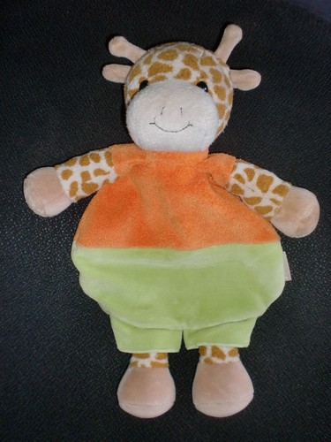 Doudou plat girafe orange - doudou,