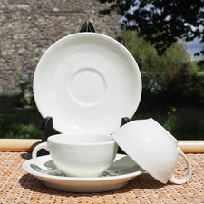 Set de 2 tasses + soucoupes  en porcelaine de Limoges B & C / Bernardaud