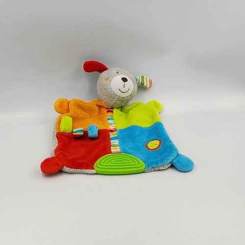Doudou plat chien gris - , rouge