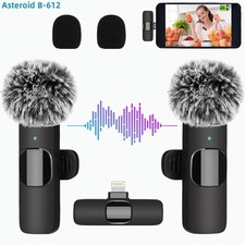 2 Microphones levalier Sans Fil Portable Audio-Vidéo Pour IPhone  Mini Micro