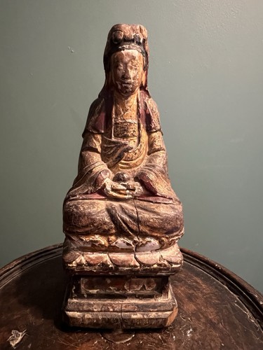 Bouddha assis prière bois - assis,