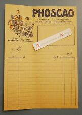 ● PHOSCAO - déjeuners - reconstituant - facture vierge années 30 - publicité