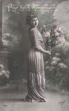 CP ANNIVERSAIRE FEMME ELEGANTE