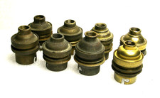 lot de 8 Douilles B22 en Laiton et Porcelaine  ,lustre ,pièce de lampe (2)