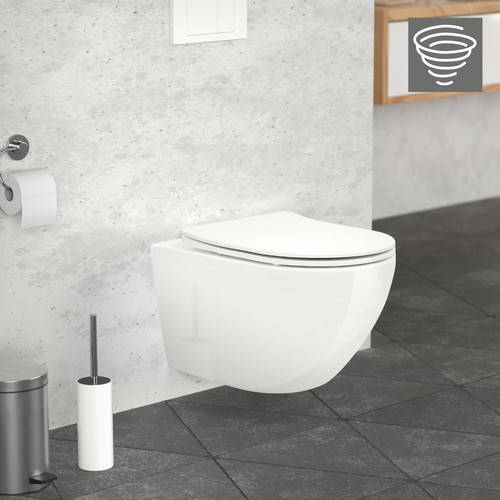 Toilette suspendu sans - , rebord