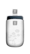 Housse Etui Flowers Blanc ~ HTC HD2 / X10 Xperia / Mozart 7 / i8700 ominia 7 