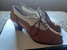 Chaussures à lacets Bally pour femme en cuir bicolore marron/blanc 37,5 sans bte