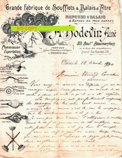 Beau Document du 18/12/1900 BODEVIN Soufflets & balais d'âtre - Paris 75