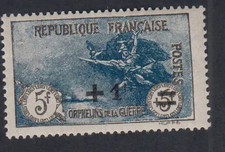 (FR1) Timbre n°169 Orphelin Surchargé 1922 neuf* Cote 180 Euros lartdesgents.fr 