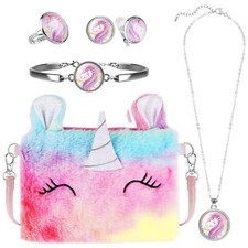 Licorne sac a main enfant fille bijoux unicorn petit sac bandouliere collier ...