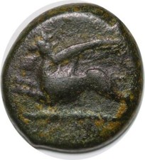 T3519 Greek Sicily Syracuse Unit Bronze Dionysios II Horse Griffon 367 357 BC