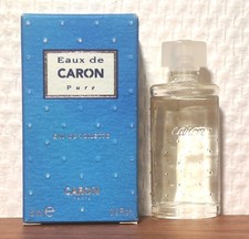 Eau de Caron Pure 6 ml. Sérigraphie. Boite. Plein. Parfait état 