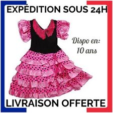 Robe flamenco enfant - Espagnol deguisement fille - Costume rose Carnaval