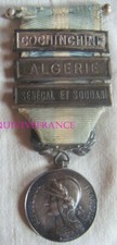 DEC8126 - MEDAILLE COLONIALE - agrafes COCHINCHINE/ALGERIE/SENEGAL & SOUDAN