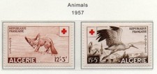 Algérie YT 343-344 neufs sans charnière - XX - MNH fennec fox cigogne oiseau