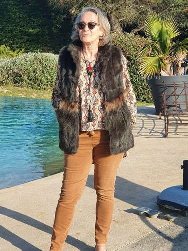 Veste fourrure sans manche