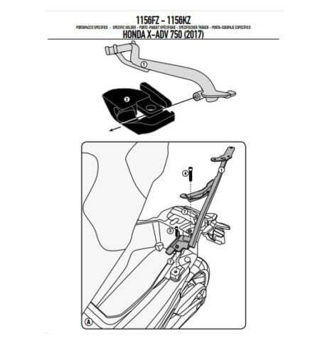 Support arrière givi 1156fz - arrière,