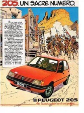 PUBLICITE ADVERTISING  1983  PEUGEOT 205   un sacré numéro