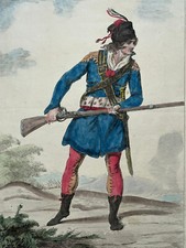 Habit Militaire GRAVURE Denon JACQUES LOUIS DAVID Costume MILITARIA XVIII°