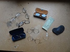 LOT DE LORGNONS PINCE NEZ  BESICLES  LUNETTES  ETUIS  XIX / XX ème