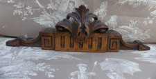 Ancien Fronton d'Armoire en bois, dessus de porte, tbe.38cm 12cm haut XIX ème