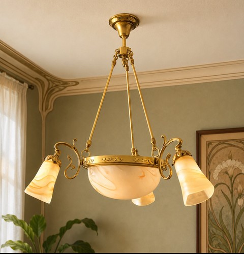 Lustre 4lum art nouveau en - 4lum.,