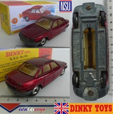 NSU RO 80 bordeaux métal d'origine vrai dinky toys england 176 boite repro 1/43