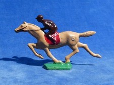 RARE ++ FIGURINE ALUMINIUM - QUIRALU ? ALUDO ? - TIERCE - CHEVAL Horse JOCKEY