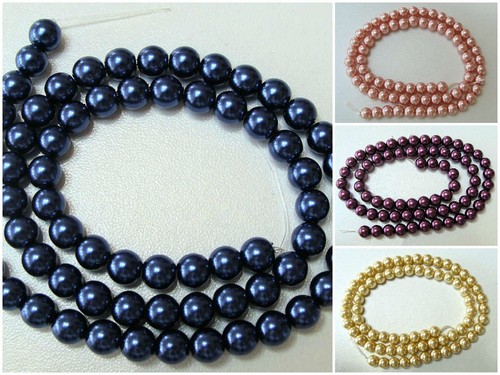Perles 6mm rondes verre - perles,