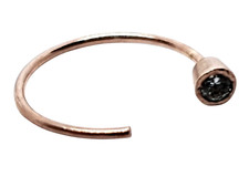 Bague Nez Or Rose 9k 8mm Plat CZ Open Ring 22g (0,6 mm) 9Ct Gold Earring Hoop