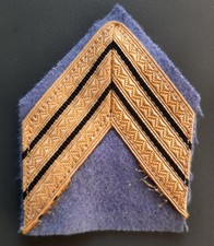 Galon or Sergent Chef marque de Grade Chevron ancien Uniforme France ORIGINAL