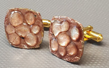 BIJOU - rare paire de bouton de manchette émaux sur cuivre et plaqué or #39