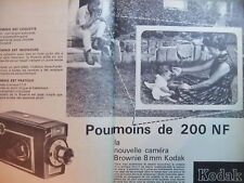PUBLICITÉ KODAK MOINS DE 200 NF NOUVELLE CAMERA BROWNIE 8 mm 