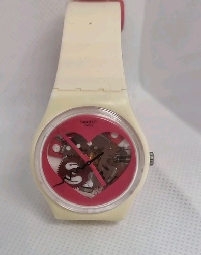 Montre swatch swiss red heart - red,