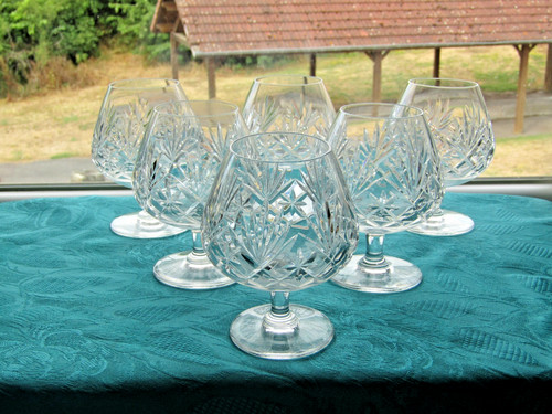Verres cognac en - 6, cristal