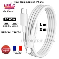 Cable Chargeur USB-C pour iPhone 17 16 15 14 13 12 11 XR X 8 7 6 charge rapide