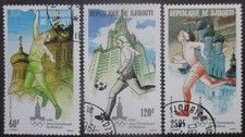 Djibouti JEUX OLYMPIQUES de MOSCOU 1980 série PA N°135 au 137 oblitéré