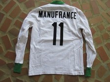 MAILLOT SAINT-ÉTIENNE n°11 MANUFRANCE LE COQ SPORTIF VINTAGE BLANC SHIRT 2X3