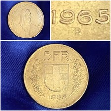 Pièce Argent 5 francs Suisse ancien - Confédération helvétique + Sacoche - 1965