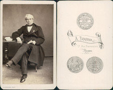 Fargier, Roanne, portrait d'homme aux livres Vintage CDV albumen carte de v