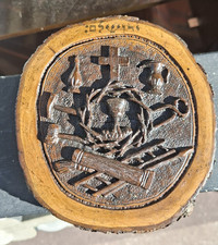 Crucifixion Souvenir Jérusalem Hébreux Bois Olivier Début XX ème siècle