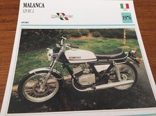 Fiche moto collection atlas motorcycle Malanca 125 EC2 1976