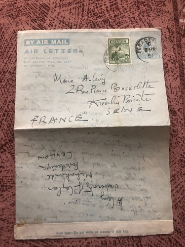 Courrier privé par - , avion