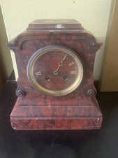 Pendule Napoléon III Marbre Rouge à Restaurer 