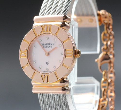 Bracelet câble nacre diamant