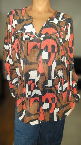 Blouse ample imprimé rétro