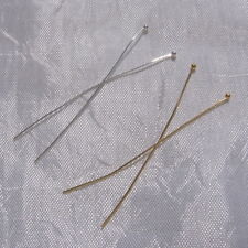 50 tiges tête ronde bille boule 50mm x 0,5mm argenté doré en laiton sans nickel