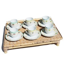 Set de 6 tasses et soucoupes en porcelaine Guy Degrenne Sucré Salé / fruits