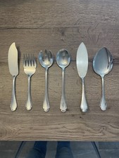 lot couverts a servir poisson tarte salade   Alfenide métal argenté pompadour