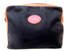 LONGCHAMP   Trousse de toilette toile noire/ cuir  TBEG  Authentique  vintage